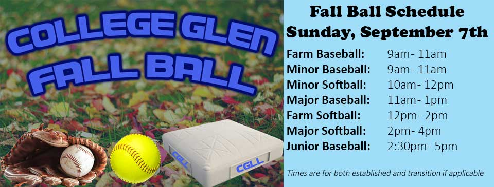 Fall Ball Starts Sunday, Sept. 7